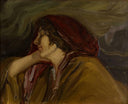 Nostalgia by Georgi Mashev — female oil painting wall art, Post Impressionism