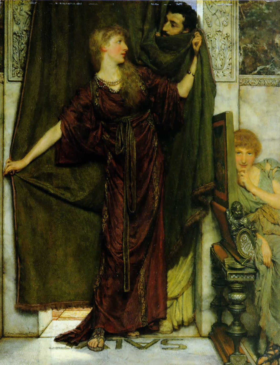 Not at Home Sir by Sir Lawrence Alma-Tadema — hand-painted cultural oil painting reproduction on canvas