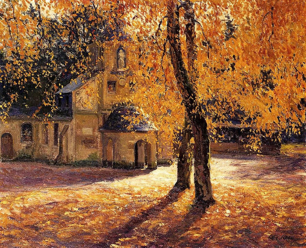 Notre Dame de Grace, Honfleur by Guy Rose — hand-painted botanical oil painting reproduction on canvas