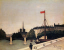 Notre Dame View of the Ile Saint Louis from the Quai Henri IV by Henri Rousseau — hand-painted architectural oil painting reproduction on canvas