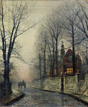 November Moonlight by John Atkinson Grimshaw — hand-painted architectural oil painting reproduction on canvas