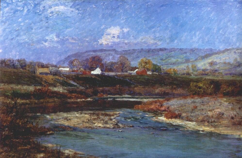 November Morning by T. C. Steele — hand-painted botanical oil painting reproduction on canvas