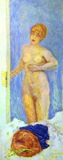 Nude and Fur Hat by Pierre Bonnard — female oil painting wall art, Post Impressionism