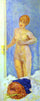 Nude and Fur Hat in living room