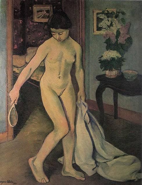 Nude at the Mirror by Suzanne Valadon — hand-painted eco oil painting reproduction on canvas