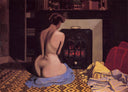 Nude at the Stove by Felix Vallotton — male oil painting wall art, Post Impressionism