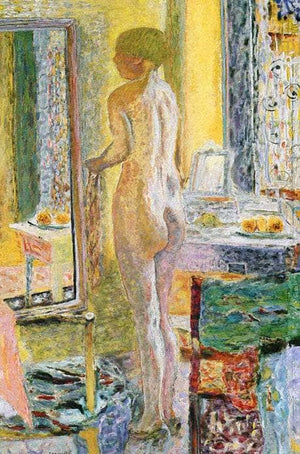 Nude Before a Mirror - Pierre Bonnard