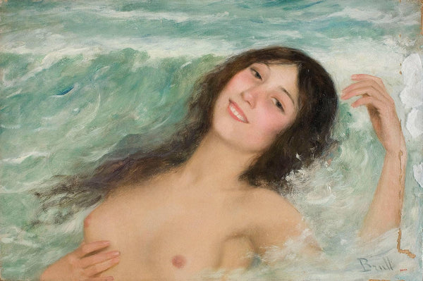 Nude Female Bust Between the Waves