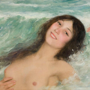 Nude Female Bust Between the Waves