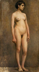 Nude Female Model by Pekka Halonen — female oil painting wall art, Realism