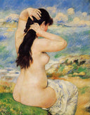 Nude Fixing Her Hair by Pierre-Auguste Renoir — hand-painted nude oil painting reproduction on canvas