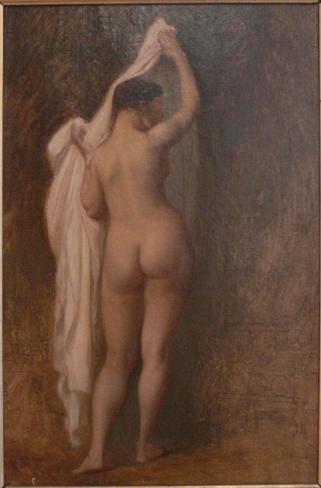 Nude from behind (Study for King Candaule) by Jean-Leon Gerome — hand-painted nude oil painting reproduction on canvas