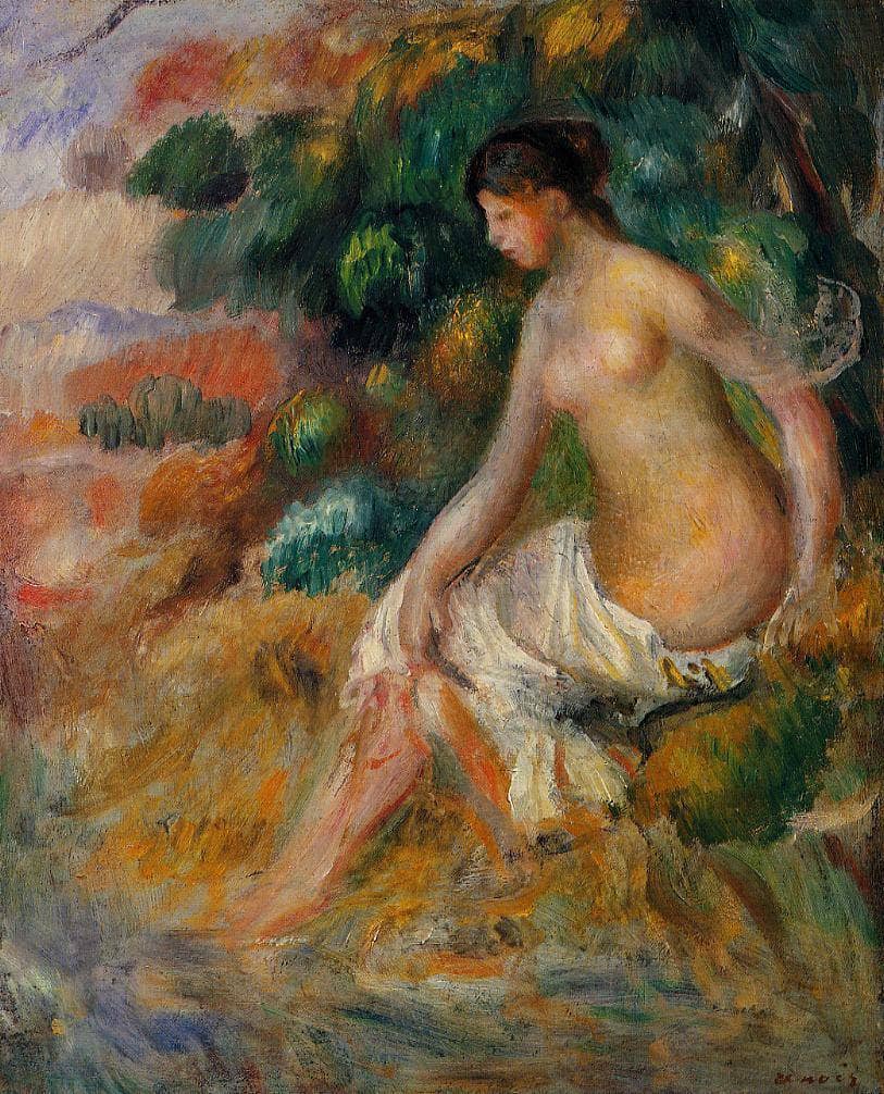 Nude in the Greenery by Pierre-Auguste Renoir — hand-painted cultural oil painting reproduction on canvas
