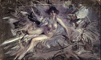 Nude of a young semi-reclining woman