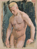 Nude Portrait by Magnus Enckell — male oil painting wall art, Symbolism