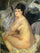 Nude Seated on a Sofa in hallway