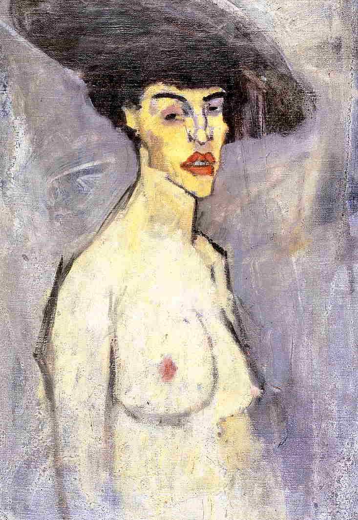 Nude with Hat by Amedeo Modigliani — hand-painted nude oil painting reproduction on canvas