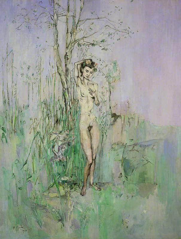 Nude Woman in Landscape on gallery wrap