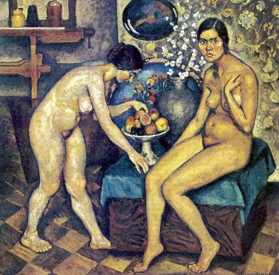 Nudes in the studio by Ilya Mashkov — hand-painted botanical oil painting reproduction on canvas