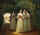 Nuns walking in a cloister garden in Rome in home office