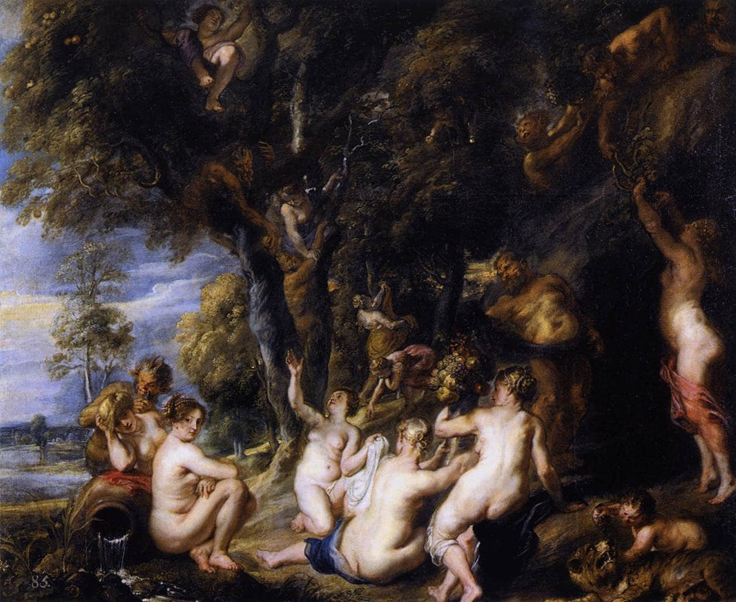 Nymphs and Satyrs by Peter Paul Rubens — hand-painted cultural oil painting reproduction on canvas