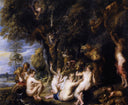 Nymphs and Satyrs by Peter Paul Rubens — forest oil painting wall art, Baroque