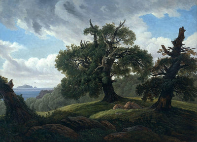 Oak Trees by the Sea by Carl Gustav Carus — oil painting reproduction