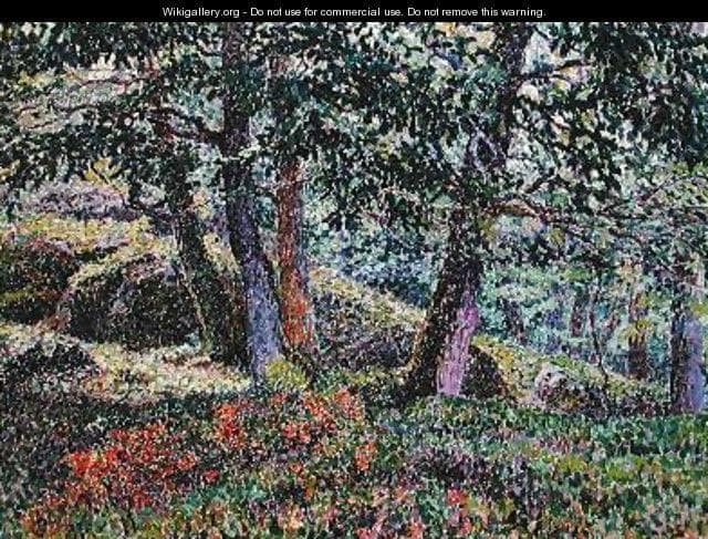 Oaks and Blueberry Bushes by Georges Lacombe — hand-painted botanical oil painting reproduction on canvas
