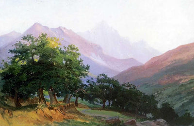 Oaks in the mountains of Carrara in entryway