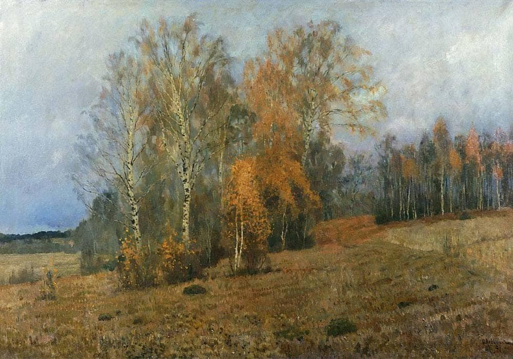 October (Autumn) by Isaac Levitan — hand-painted botanical oil painting reproduction on canvas