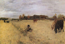 October. Domotcanovo by Valentin Serov — seascapes oil painting wall art, Realism