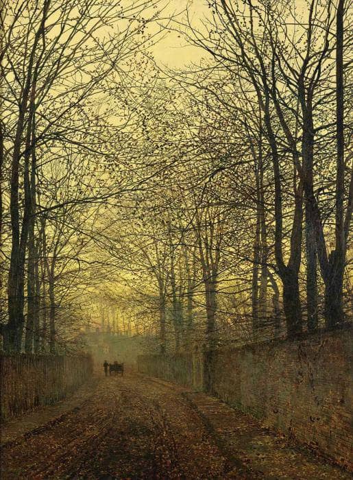 October Gold by John Atkinson Grimshaw — hand-painted botanical oil painting reproduction on canvas