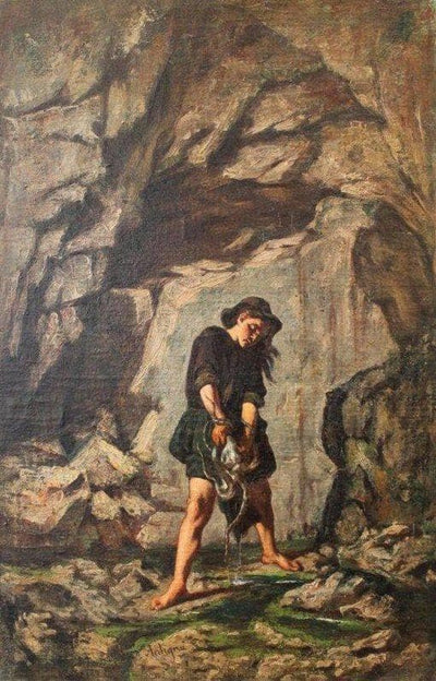 Octopus fisherman in Cap d'Ail by Alexandre Antigna — oil painting reproduction