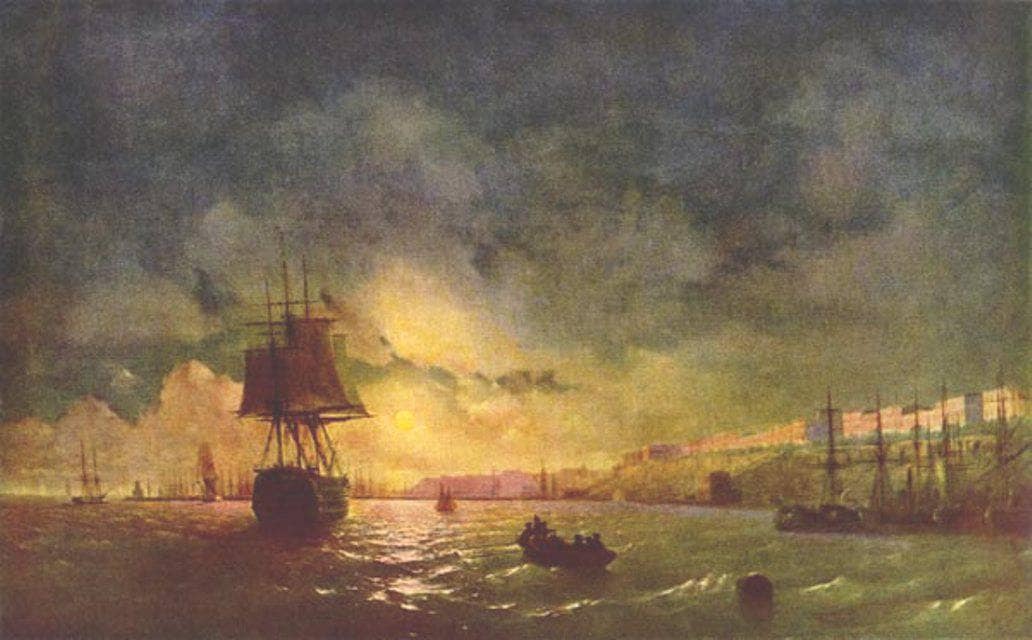 Odessa at night by Ivan Aivazovsky — hand-painted landscape oil painting reproduction on canvas