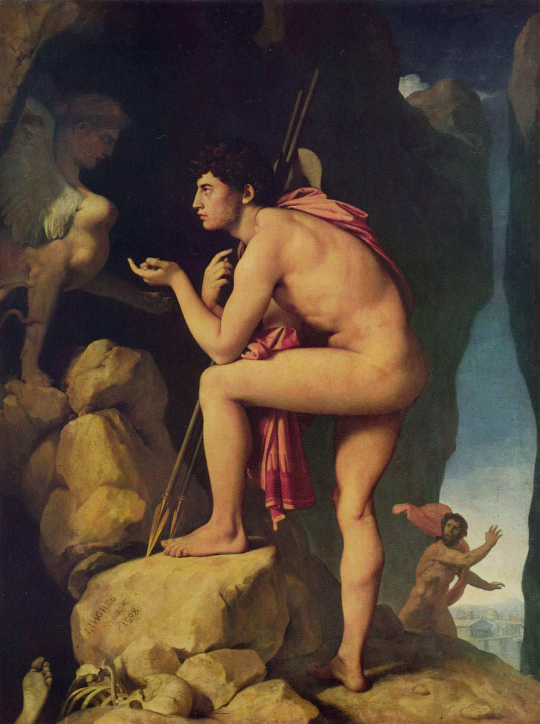 Oedipus and the Sphinx by Jean Auguste Dominique Ingres — hand-painted cultural oil painting reproduction on canvas