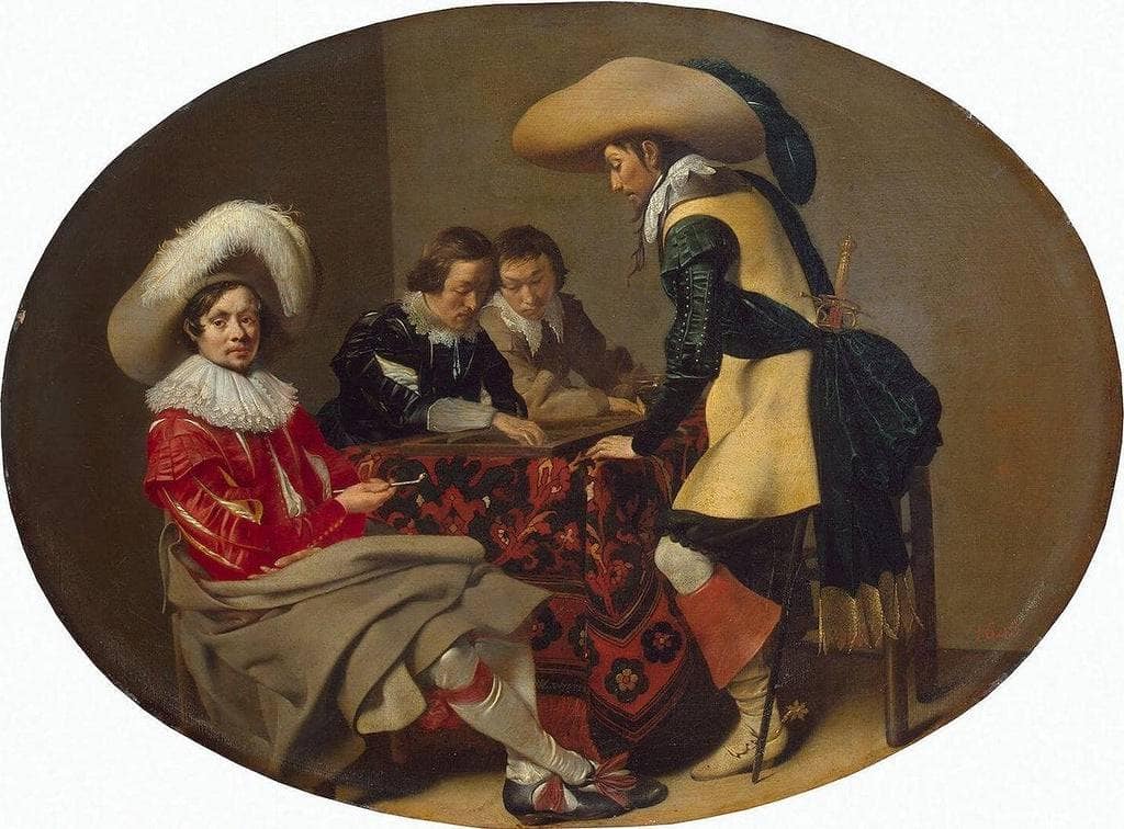Officers Playing Tric Trac by Willem Cornelisz Duyster — hand-painted portrait oil painting reproduction on canvas