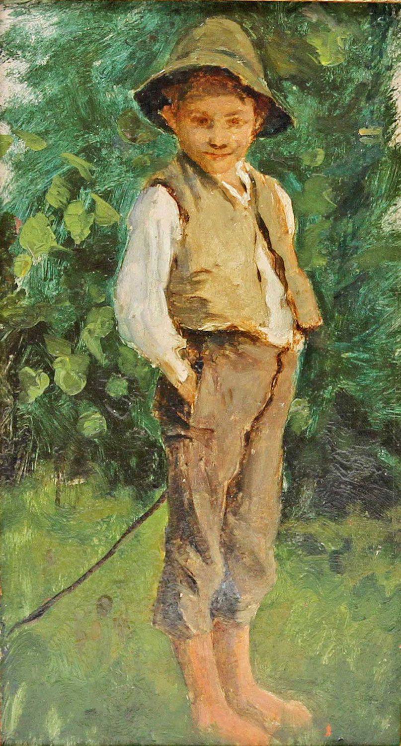 Oil study of a Tyrolean shepherd boy by Ludwig Knaus, hand-painted portrait oil painting reproduction on canvas
