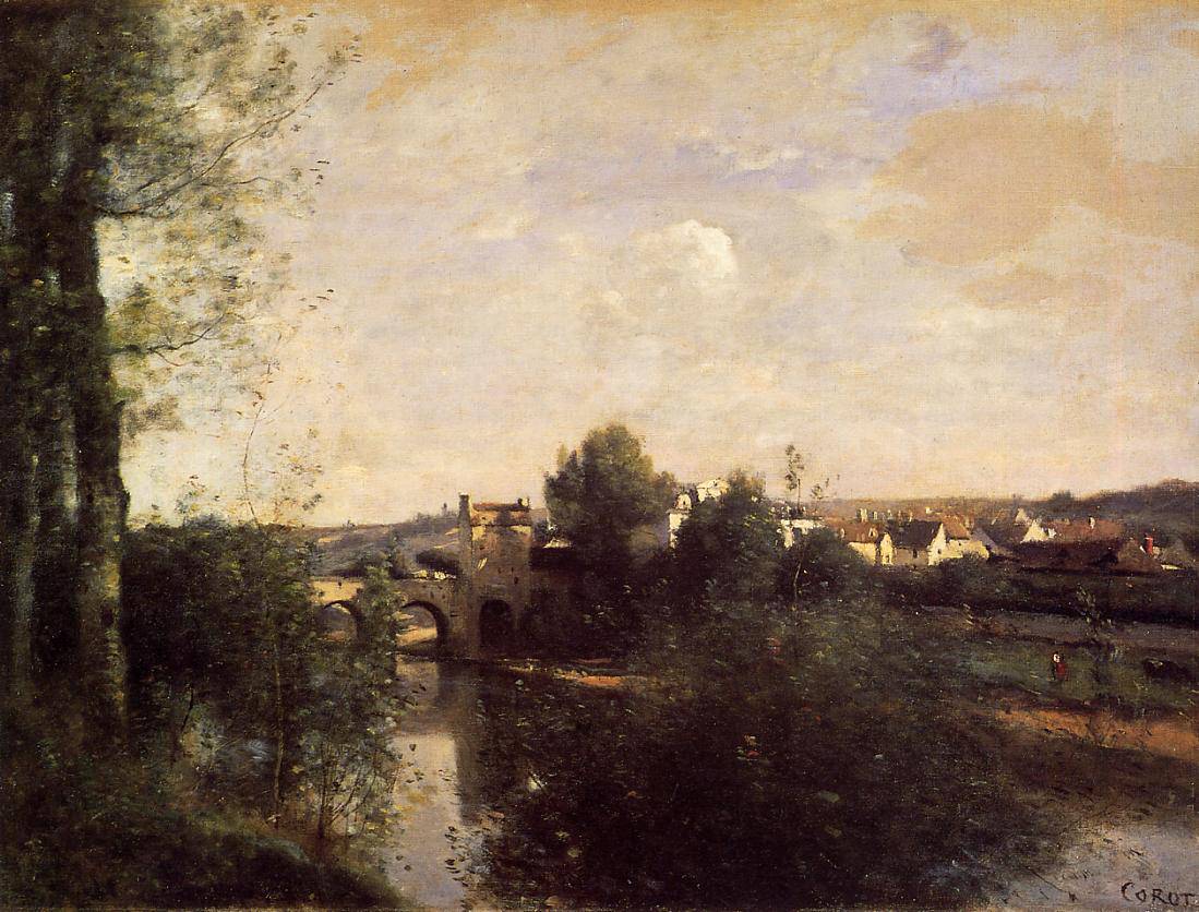 Old Bridge at Limay, on the Seine - Camille Corot