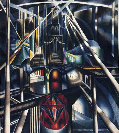 Old Brooklyn Bridge in modern living room