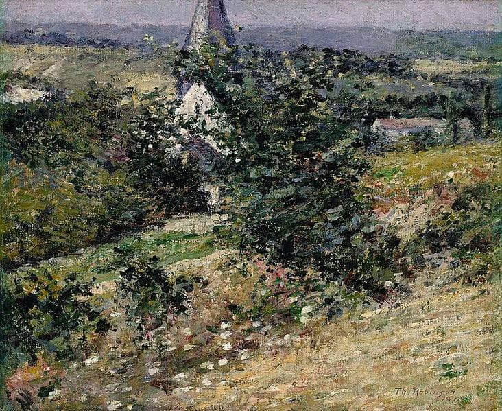 Old Church at Giverny by Theodore Robinson — hand-painted botanical oil painting reproduction on canvas