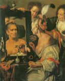 Old Coquette by Bernardo Strozzi — hand-painted portrait oil painting reproduction on canvas