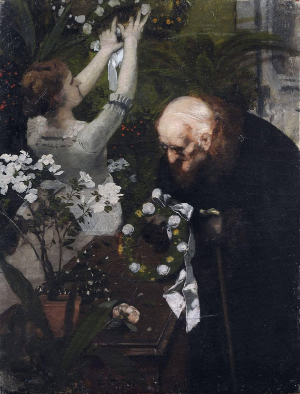 Old gentleman in the flower shop