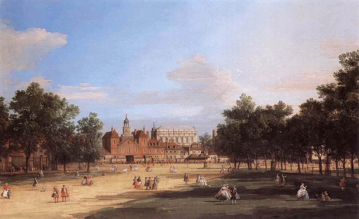 Old Horse Guards and the Banqueting Hall, Whitehall from St. James's Park - Canaletto