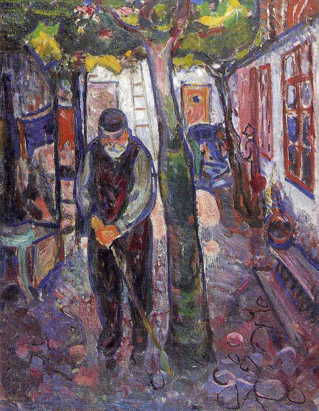 Old Man in Warnemunde by Edvard Munch — hand-painted abstract oil painting reproduction on canvas