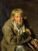 Old Man with a Crutch by Ivan Kramskoy — hand-painted portrait oil painting reproduction on canvas