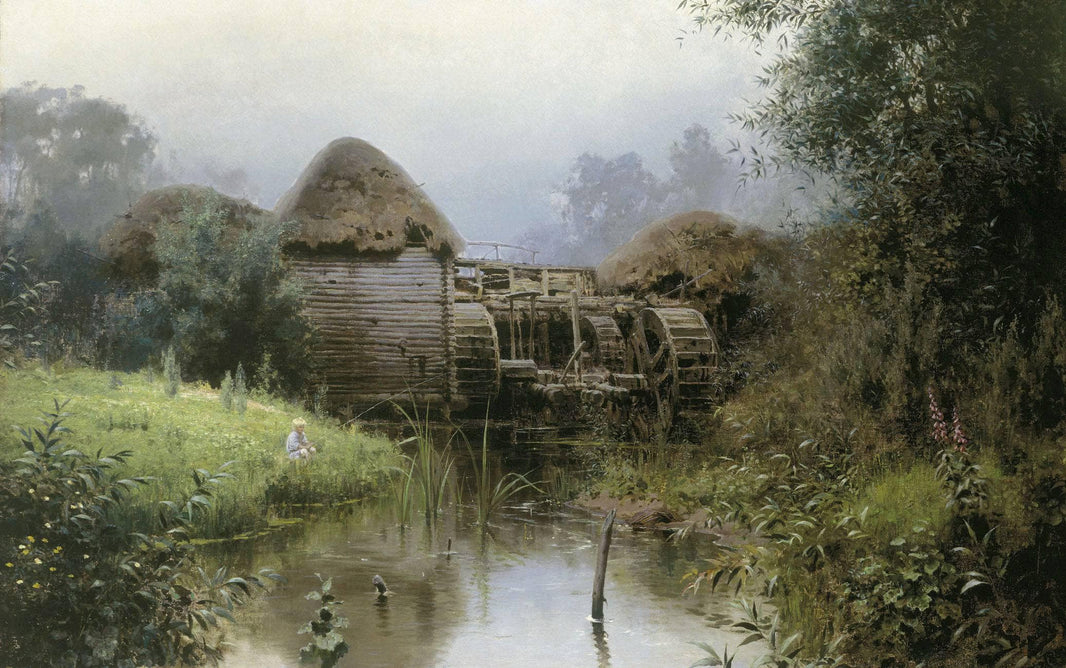 Old mill by Vasily Polenov — hand-painted architectural oil painting reproduction on canvas