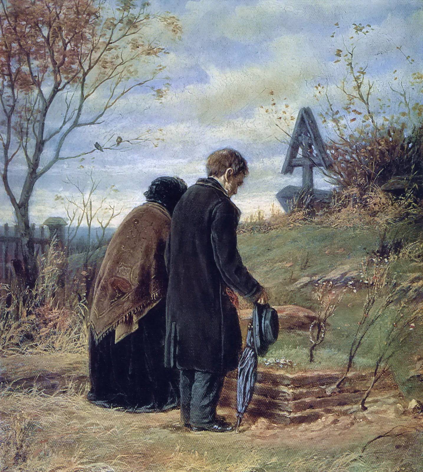 Old Parents Visiting the Grave of Their Son - Vasily Perov