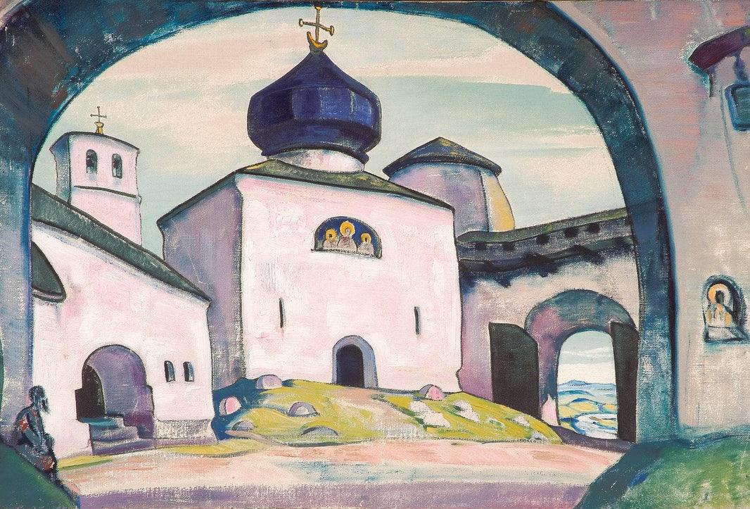 Old Pskov by Nicholas Roerich — hand-painted architectural oil painting reproduction on canvas