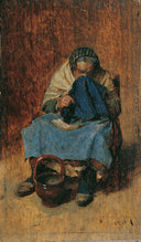 Old Venetian, blowing her nose by August von Pettenkofen — female oil painting wall art, Realism