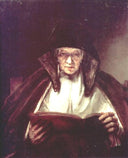 Old Woman Reading by Rembrandt — hand-painted portrait oil painting reproduction on canvas